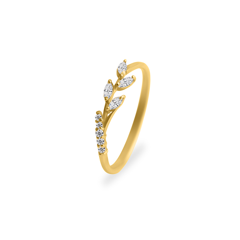 ring-female انگشتر طلا زنانه مدل برگ مارکیز - Image 1